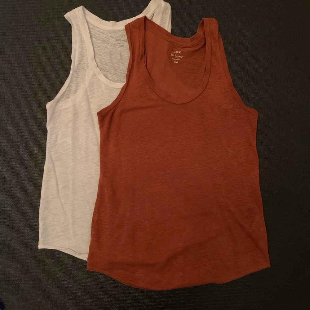 Lot of 2 J Crew linen racerback tanks